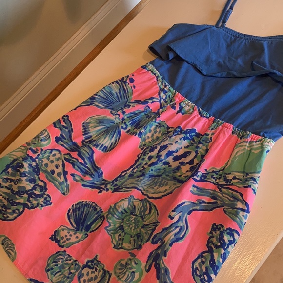 One shoulder ruffle Lilly Pulitzer summer dress - Picture 3 of 6